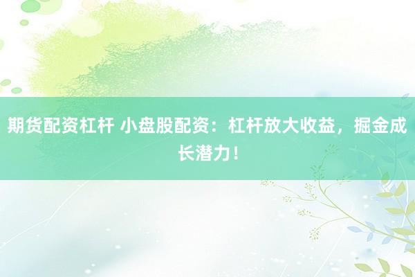 期货配资杠杆 小盘股配资：杠杆放大收益，掘金成长潜力！