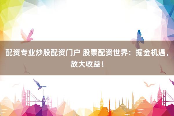 配资专业炒股配资门户 股票配资世界：掘金机遇，放大收益！